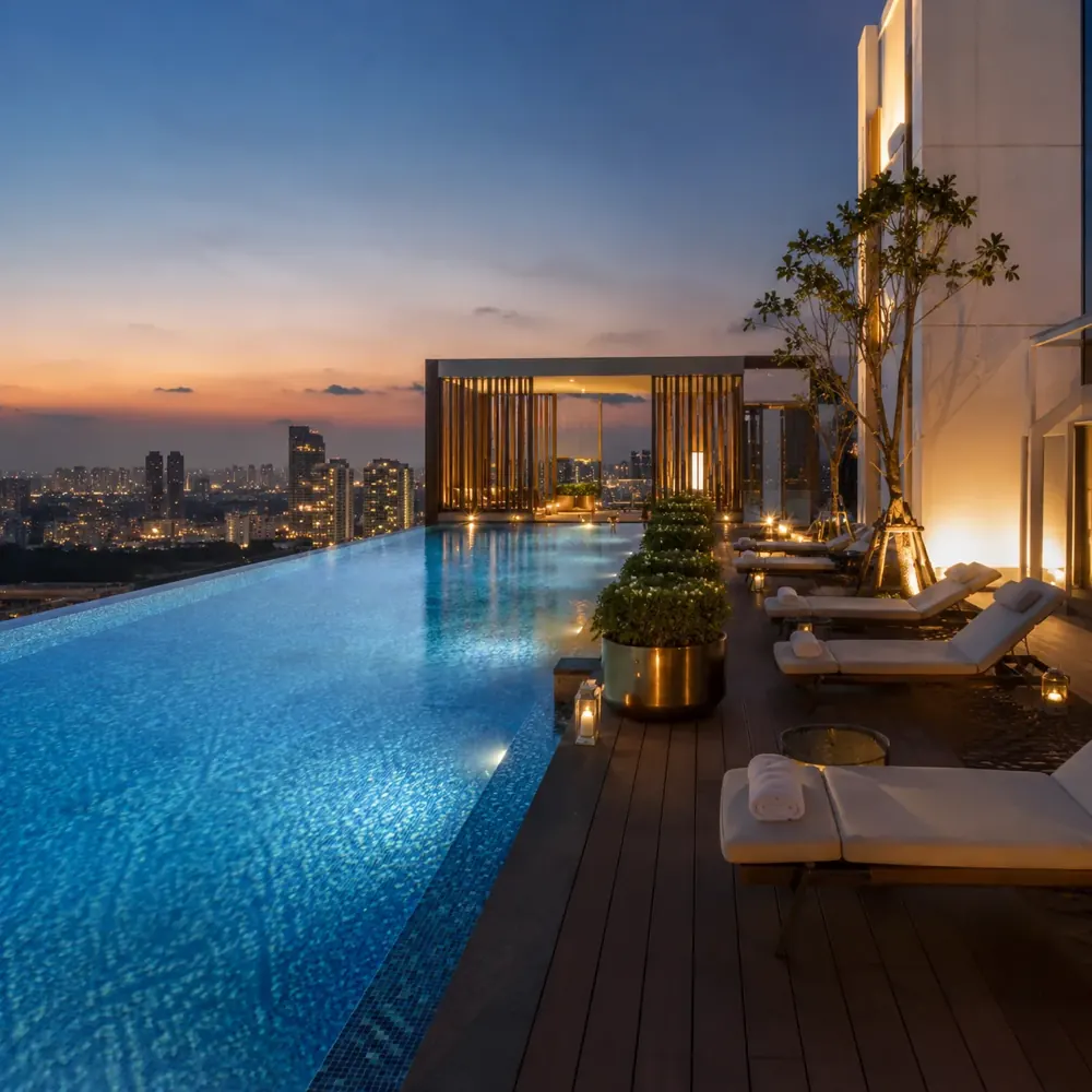 Rooftop clubhouse and swimming pool deck at CKPC Heart of Harmony